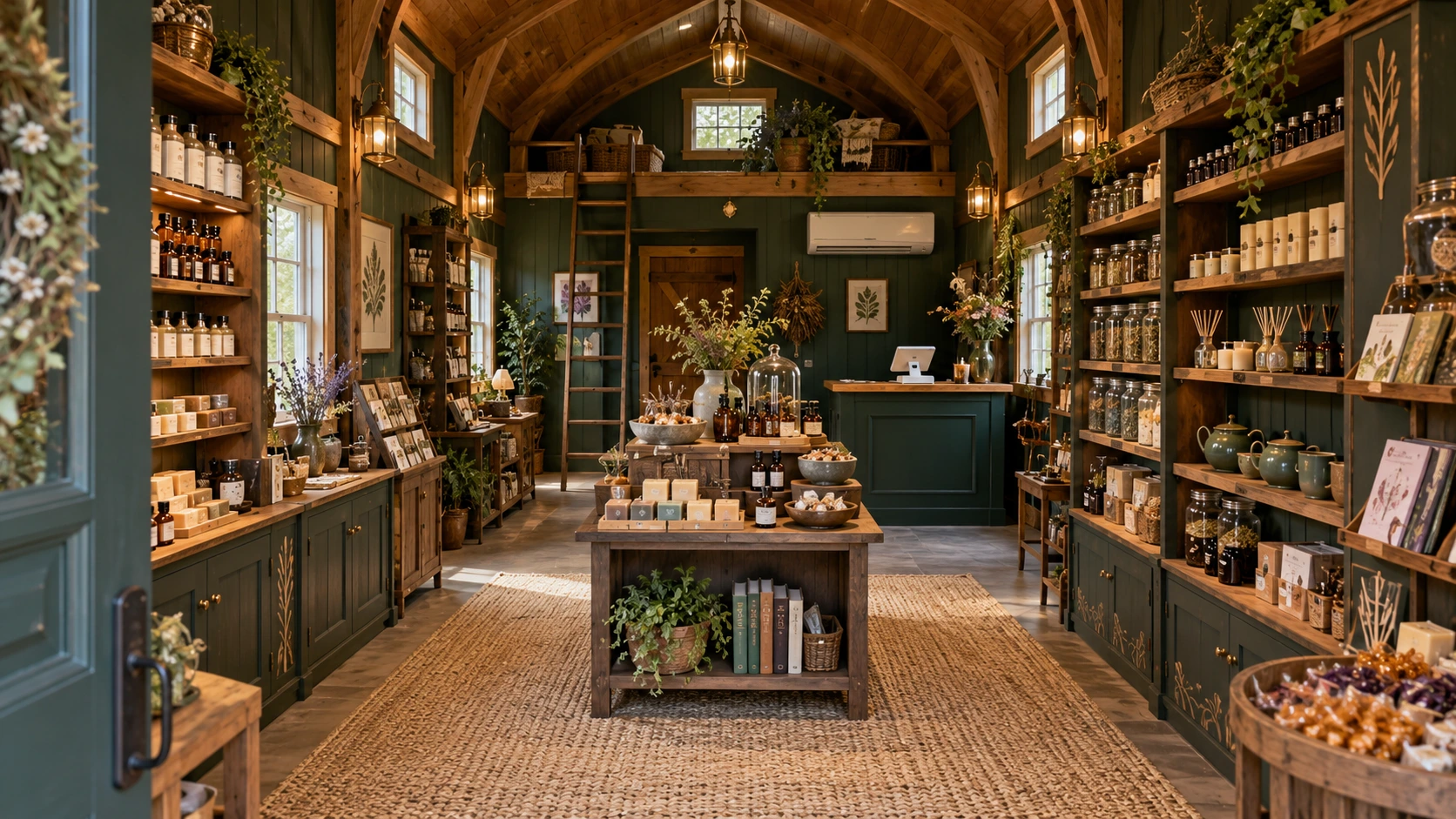 Illustrative concept of a future Emberglass Apothecary interior