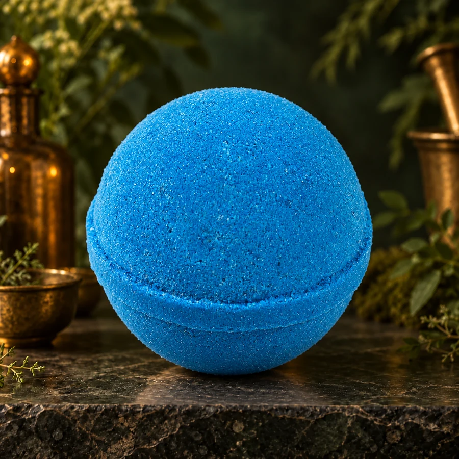 Blueberry Bath Bomb — AI product mockup