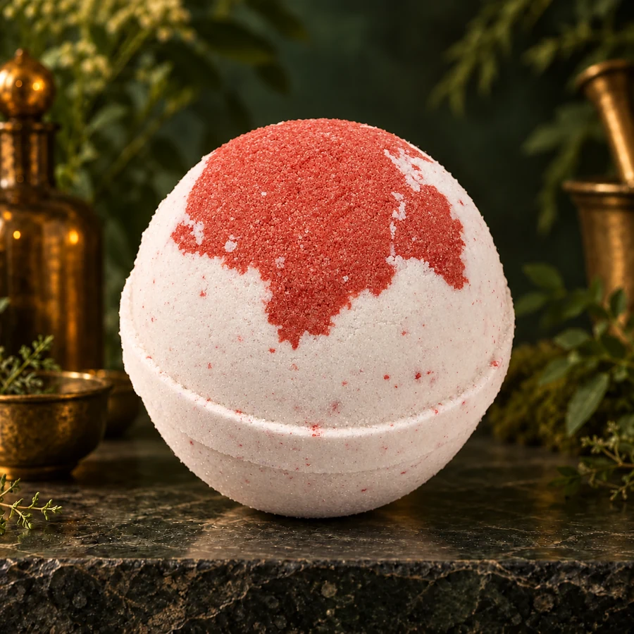Cherry Almond Bath Bomb — AI product mockup