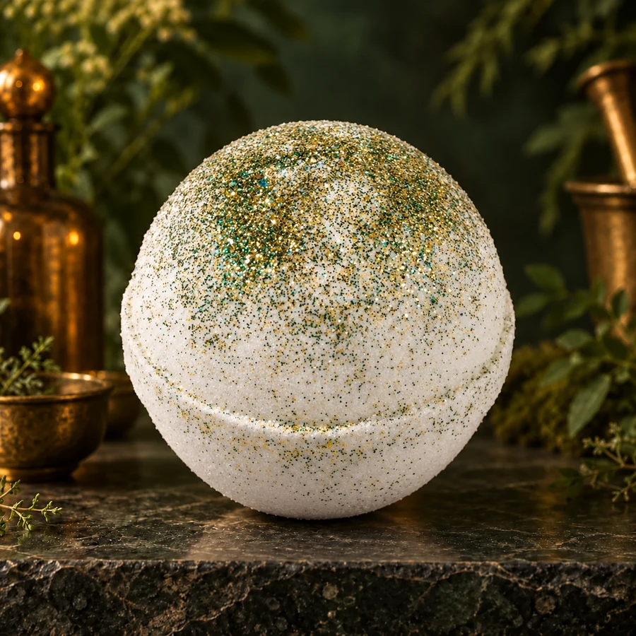 Mango Delight Bath Bomb — AI product mockup