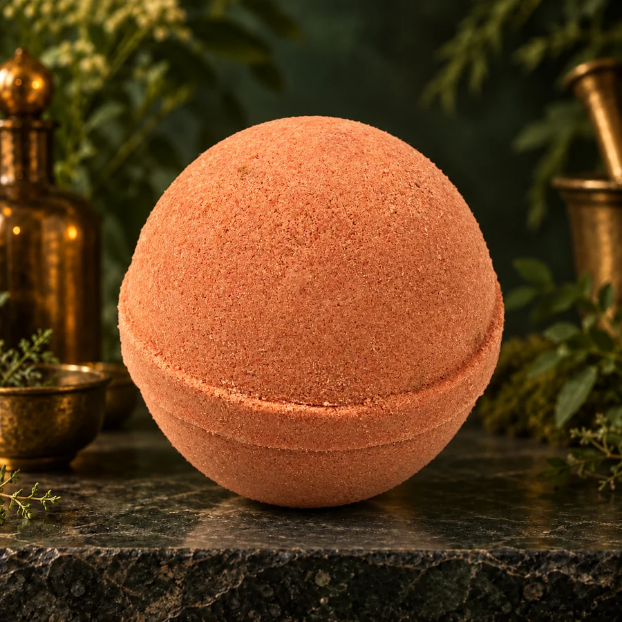 Orange Aloe Bath Bomb — AI product mockup