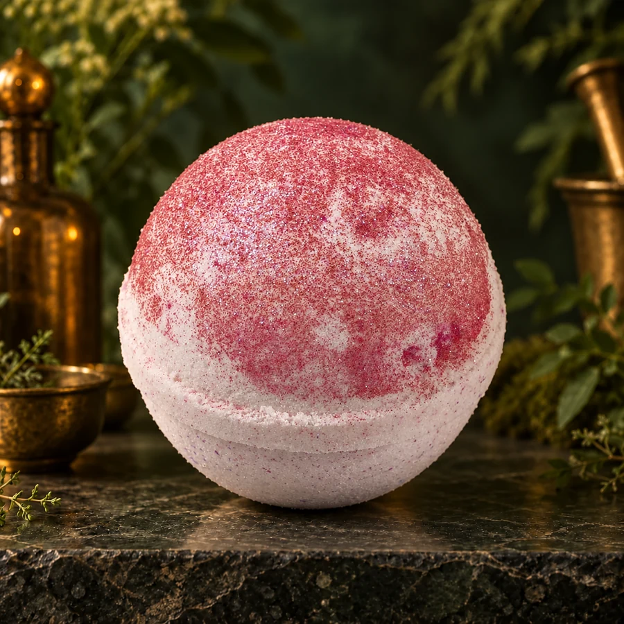 Pink Sugar Bath Bomb — AI product mockup