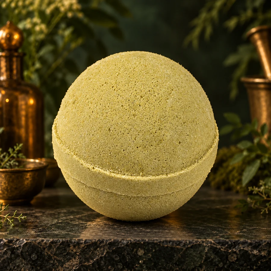 Sandalwood Bath Bomb — AI product mockup