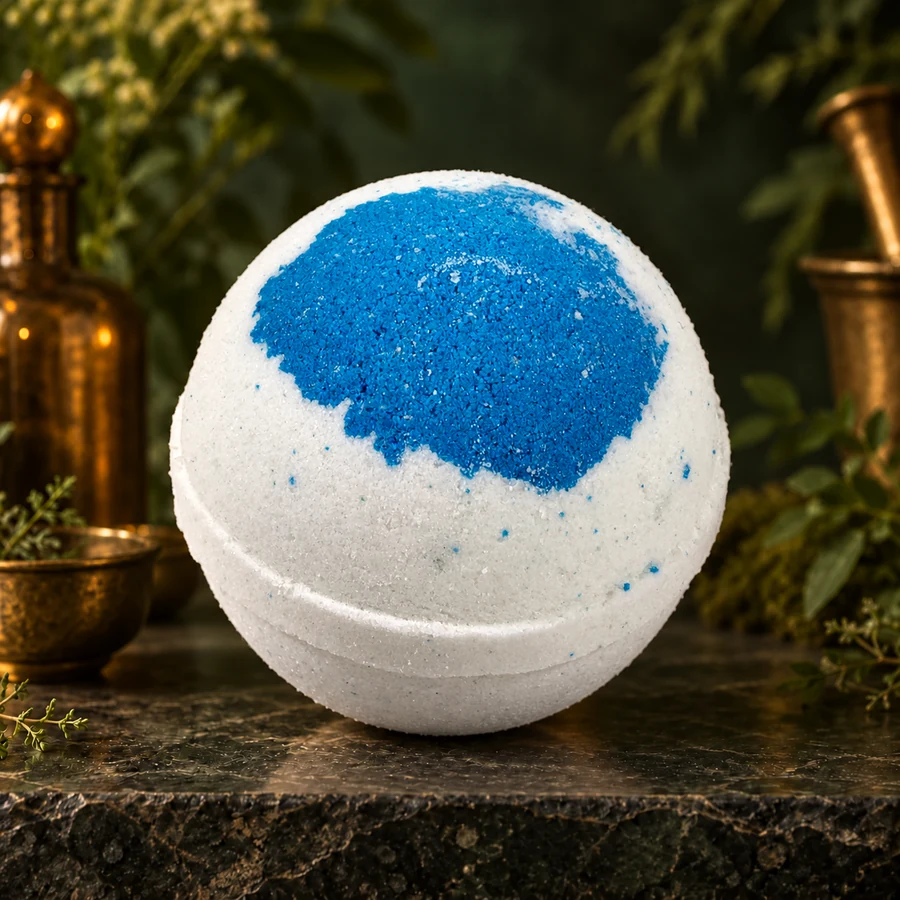 Spearmint Rosemary Bath Bomb — AI product mockup