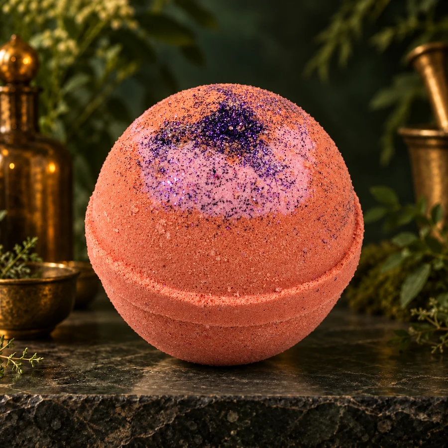Watermelon Glitter Bath Bomb — AI product mockup