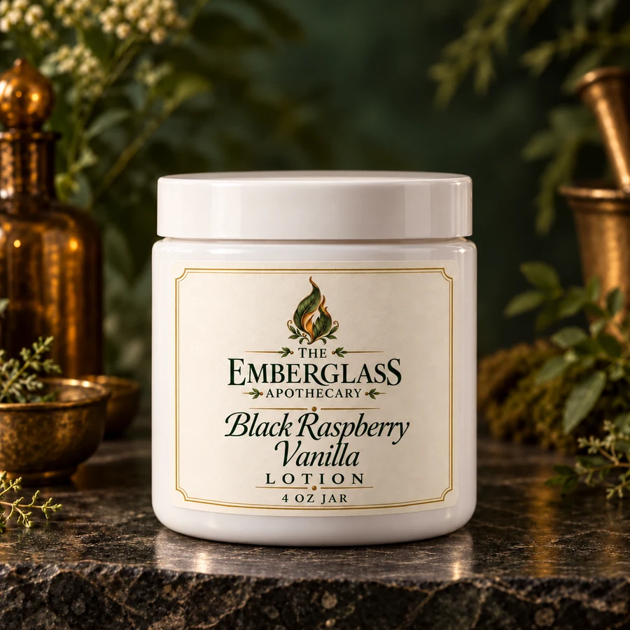Black Raspberry Vanilla Lotion — AI packaging mockup