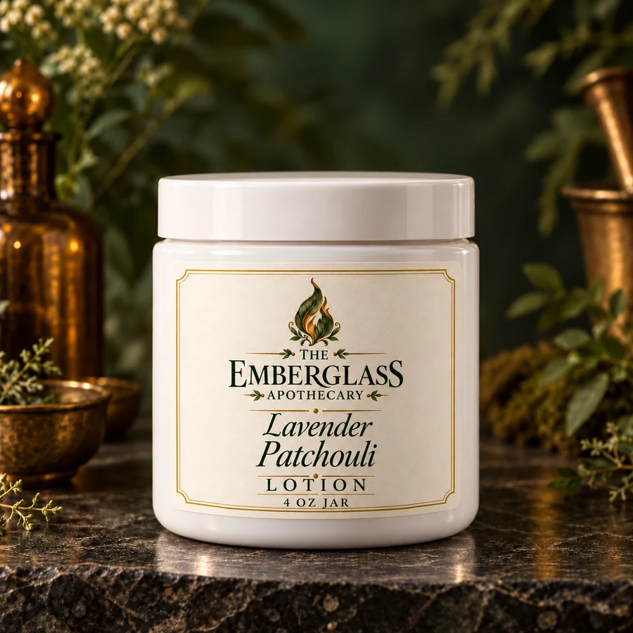 Lavender Patchouli Lotion — AI packaging mockup