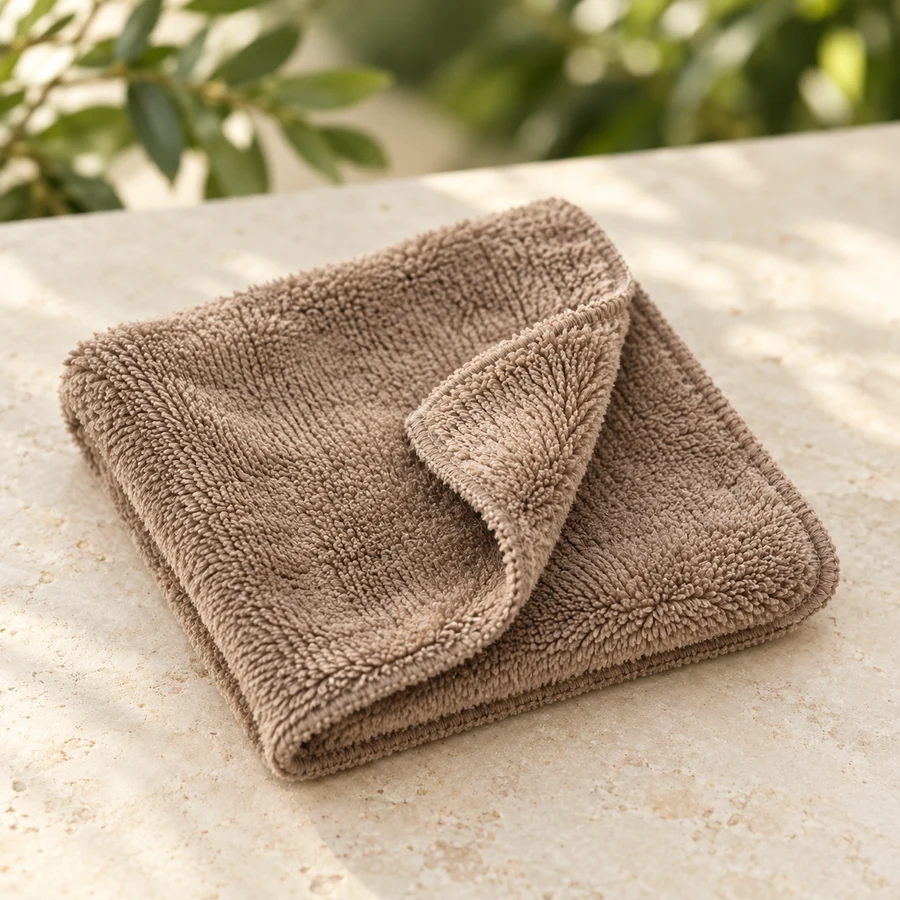 Soft Microfiber Washcloth — Brown