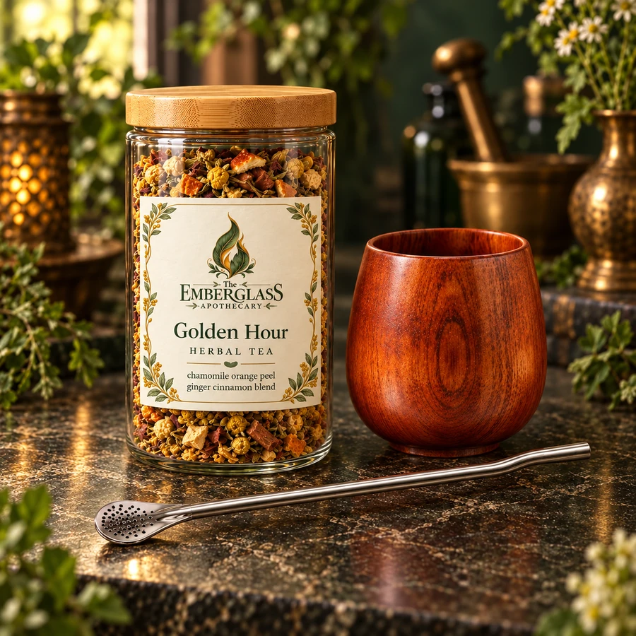 The Wandering Herbalist — AI mockup of the featured combination